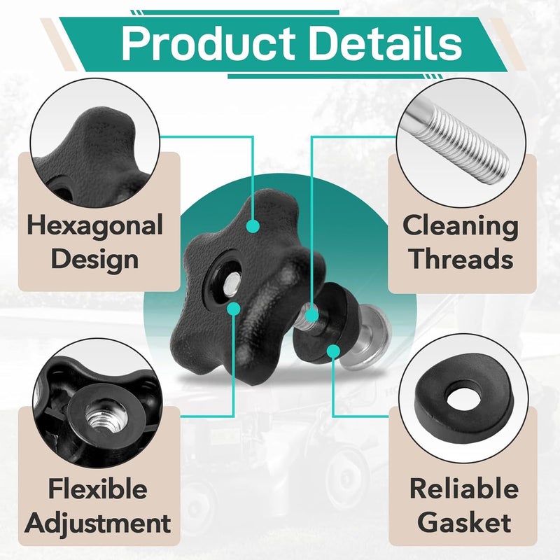 Gfdoso 2Set Handle Knob and Screw Bolt Kit for Toro – Replace 92-2260, 106-4161, 107-3844, 117-5976 Fits for Toro Lawn Mowers, Snow Blowers(Includes Knob & Washer & Bolts) - Image 5